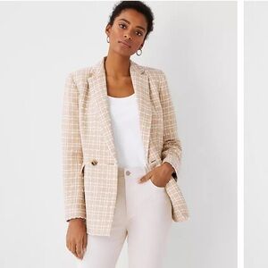 Ann Taylor Tweed Double Breasted Blazer